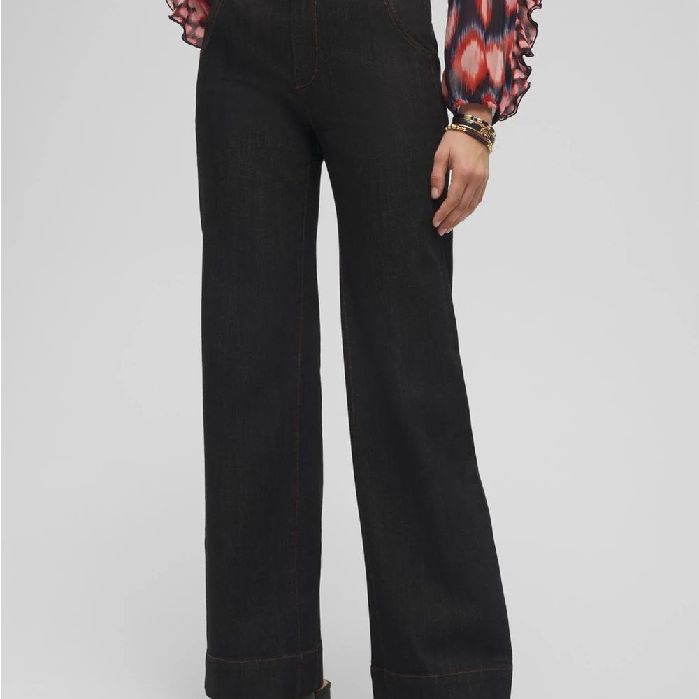 Chicos High Rise Wide Leg Jeans Color Midnight Rinse Size 16R nwt
